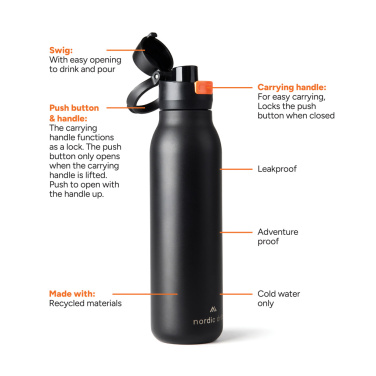 Logotrade dovana nuotrauka: Nordic Drift Trail RCS viensienis vandens butelis 750 ml