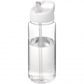 H2O Active® Octave Tritan™ 600 ml sporta pudele ar vāku, Caurspīdīgs caurspīdīgs / balts