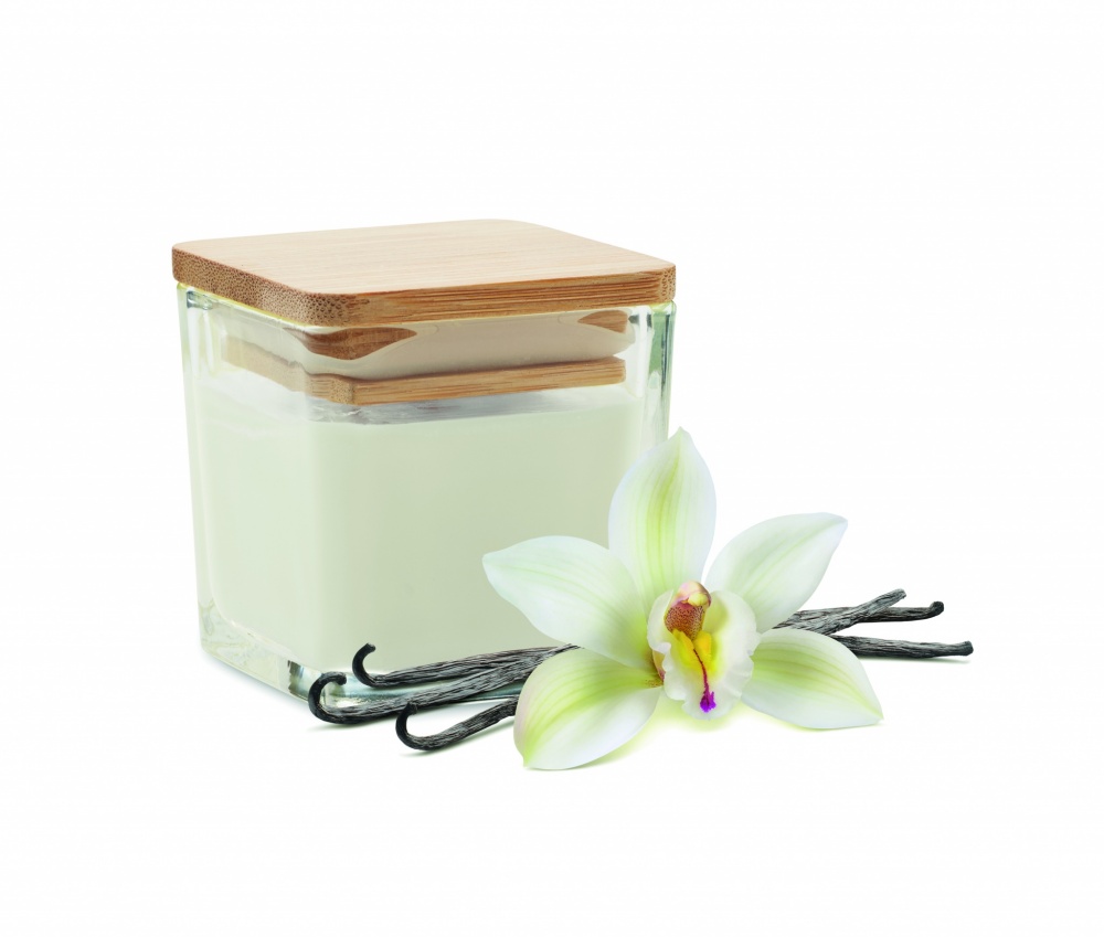 Logotrade ziemassvētku dāvanas foto: Kvadrātveida aromātiskā svece 50gr
