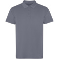 Kobeina īsroku unisex polo krekls, Tumši pelēks