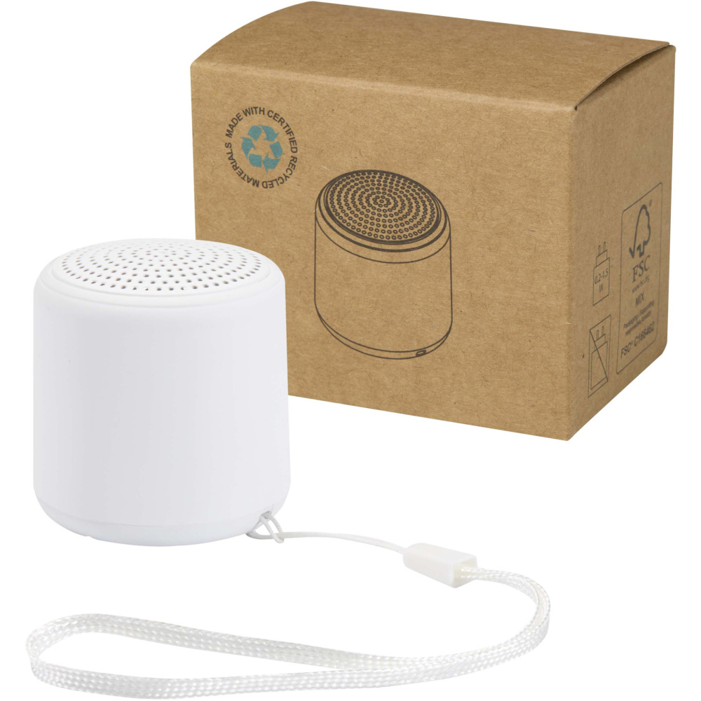 Logotrade korporatīvās dāvanas foto: Velkis 3W pārstrādātas plastmasas bezvadu Bluetooth® skaļrunis