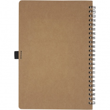 Лого трейд бизнес-подарки фото: Блокнот Cobble на пружине, формат A5, изготовленный из переработанного картона, с листами из каменной бумаги