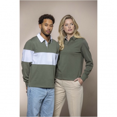 Логотрейд pекламные подарки картинка: Clyde unisex organic rugby polo sweatshirt