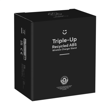 Лого трейд pекламные подарки фото: Подставка для беспроводной зарядки Triple-Up RCS из переработанного АБС-пластика