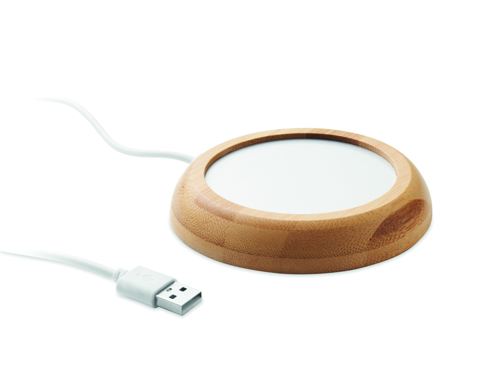 Лого трейд pекламные продукты фото: Bamboo mug warmer with USB