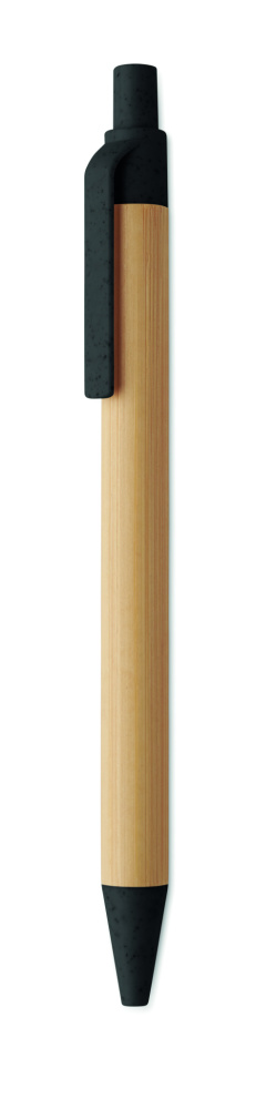 Логотрейд pекламные продукты картинка: Push button ball pen in bamboo