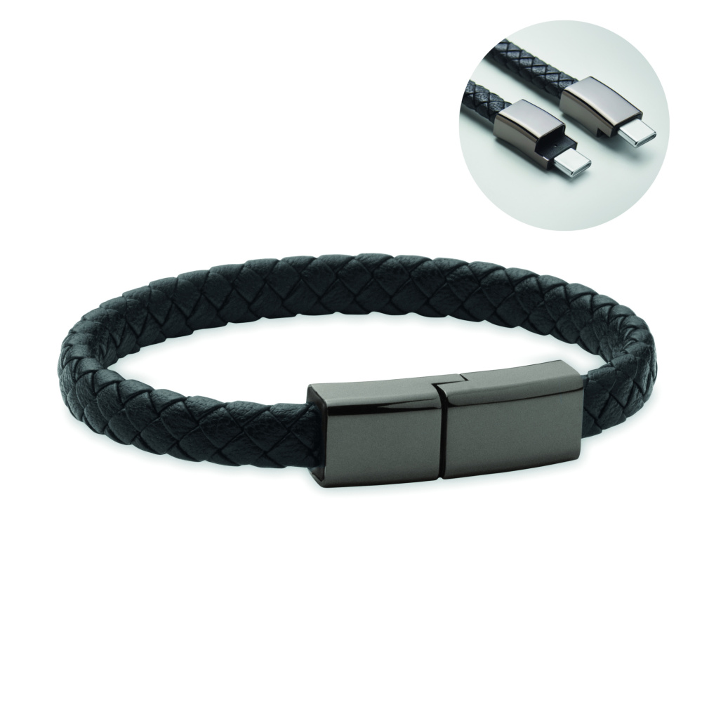 Лого трейд pекламные продукты фото: Braided bracelet cable type-C