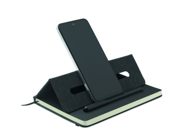 Лого трейд бизнес-подарки фото: A5 notebook with phone holder