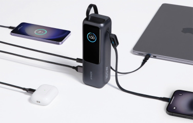Логотрейд pекламные подарки картинка: Anker Power Bank 25.000 мАч 165 Вт, встроенный выдвижной кабель