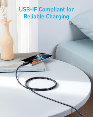 Логотрейд бизнес-подарки картинка: Кабель Anker USB-C — USB-C 1,8 метра, 60 Вт
