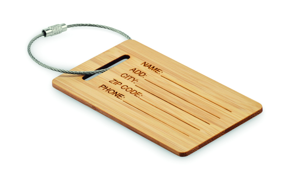 Лого трейд pекламные cувениры фото: Bamboo luggage tag