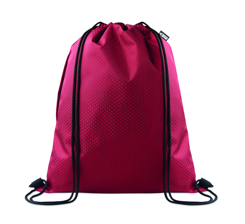 Лого трейд бизнес-подарки фото: Drawstring bag in 420D RPET