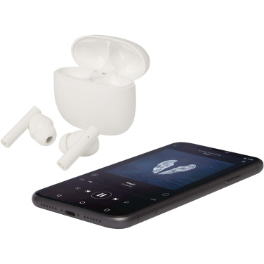 Лого трейд бизнес-подарки фото: Alterf гарнитура True Wireless Bluetooth® из переработанной пластмассы с силиконовыми амбушюрами