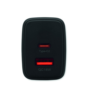 Логотрейд pекламные продукты картинка: EU 2-pole wall adapter/charger