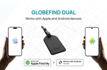 Логотрейд бизнес-подарки картинка: Багажная бирка Globefind Dual RCS с функцией определения местоположения по всему миру.