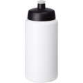 Baseline® Plus grip 500 ml sportflaska med sportlock, Vit / Solid svart
