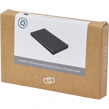Logotrade reklamprodukter bild: Connect 5 000 mAh powerbank av återvunnen aluminium