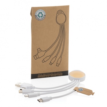 Logotrade presentreklam bild: Ontario 6-i-1 rund kabel i RCS återvunnen plast
