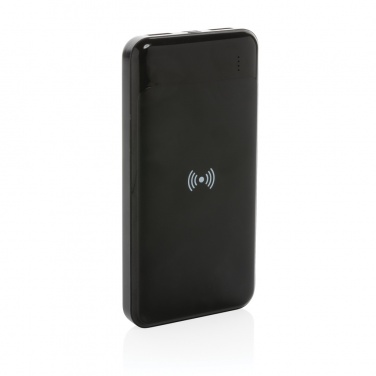 Logotrade kampanjprodukter bild: Trådlös powerbank i återvunnen plast, RCS standard