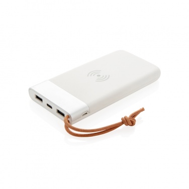 Logotrade profilreklam bild: Aria 8.000 mAh 5W powerbank med trådlös laddning
