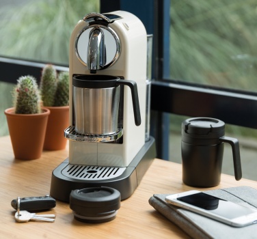 Logotrade reklamprodukter bild: Coffee to go termosmugg med handtag