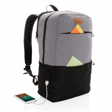 Logotrade reklamprodukter bild: Modern 15.6" USB & RFID laptopryggsäck PVC-fri