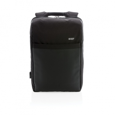 Logotrade presentreklam bild: Swiss Peak 15" stöldskyddad RFID & USB-ryggsäck, PVC-fri