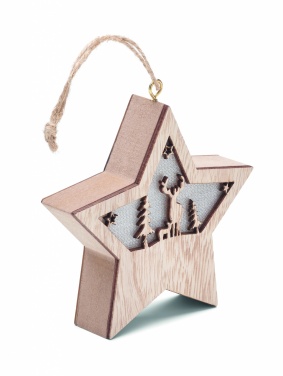 Logotrade kampanjprodukter bild: MDF-julstjärna med ljus