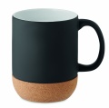 Matt keramisk mugg  med kork, Svart