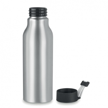 Logotrade profilreklam bild: Enväggig 500 ml aluminiumflaska med PP-lock och silikonsnodd