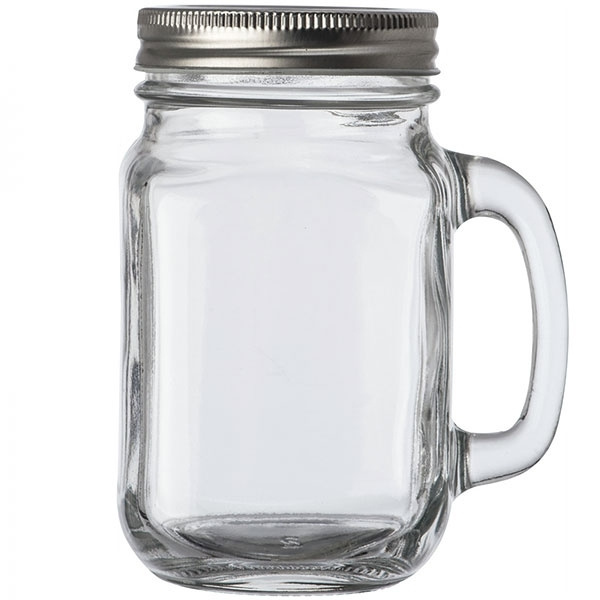 Logotrade profilprodukter bild: Dricksglas med handtag och lock TREVISO 450 ml