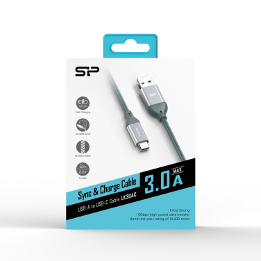Logotrade profilprodukter bild: Nylon dataöverföringskabel LK30 Typ - C Quick Charge 3.0