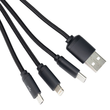 Logotrade presentreklam bild: 3-i-1 lång kabel med upplyst logotyp för gravering, W201TG
