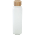 Lume 500 ml matt glasflaska av silikatglas med bambulock, Vit