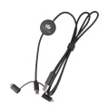 Kabel 4-i-1 med upplyst logotyp - LH-ZM02, svart