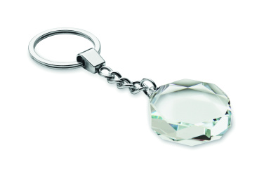 Logotrade kampanjprodukter bild: Rund nyckelring i glas