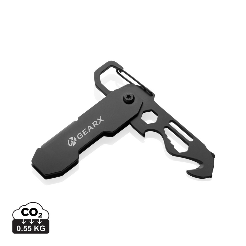 Logotrade profilprodukter bild: Gear X hopfällbart EDC-verktyg med karbinhake