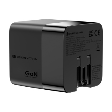 Logotrade kampanjprodukter bild: Urban Vitamin Mendocino 65W GaN-laddare med utdragbar kabel