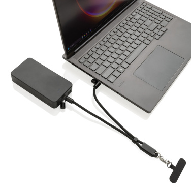 Logotrade reklamprodukter bild: LoopAmp RCS RPET handledsrem för telefon med 60 W kabel