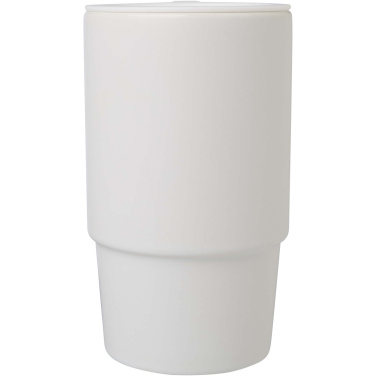 Logotrade presentreklam bild: Carter 450 ml keramisk mugg med plastlock